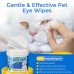 Eyes Wipes for Dogs & Cats | Face Tear Stain Remover | Gentle and pH Balanced | Aloe Pet Grooming Deodorizing Wipes for White Dogs Eye Debris, Discharge, Mucus, Crust 120pcs